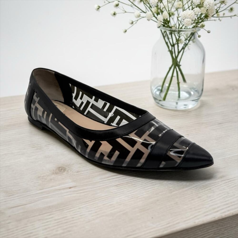 Fendi PVC Colibri FF Logo Ballerina Ballet Flat (40)